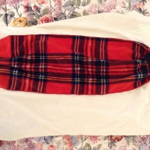 Red Black Yellow Blue White Tartan Plaid Neck Wrap Scarf With Velcro